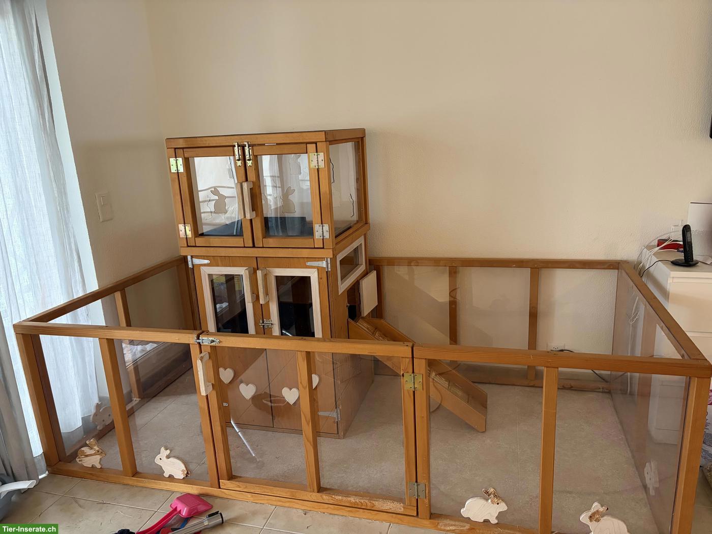 Grosses Kaninchengehege für Innen zu verkaufen