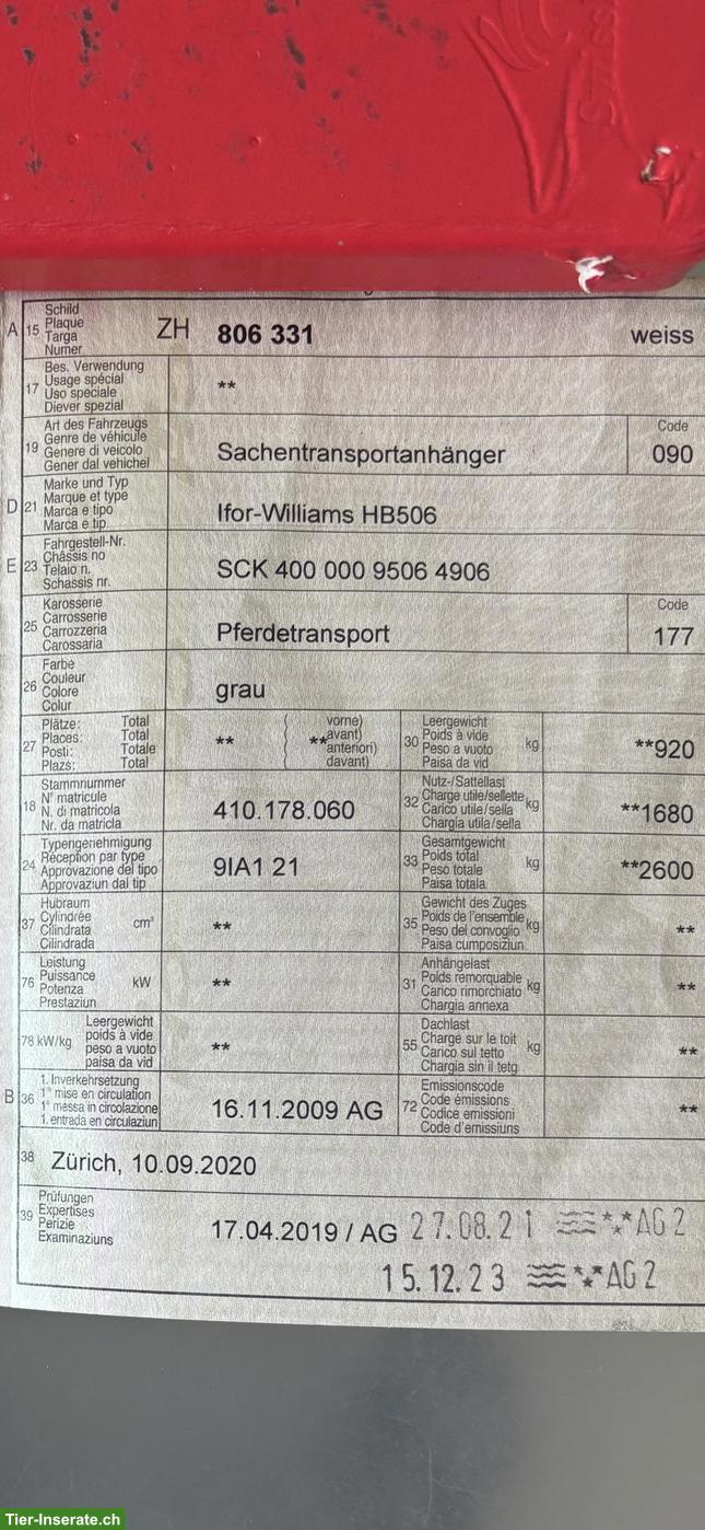 Bild 7: Pferdeanhänger Ifor Williams für 2 Pferde zu verkaufen