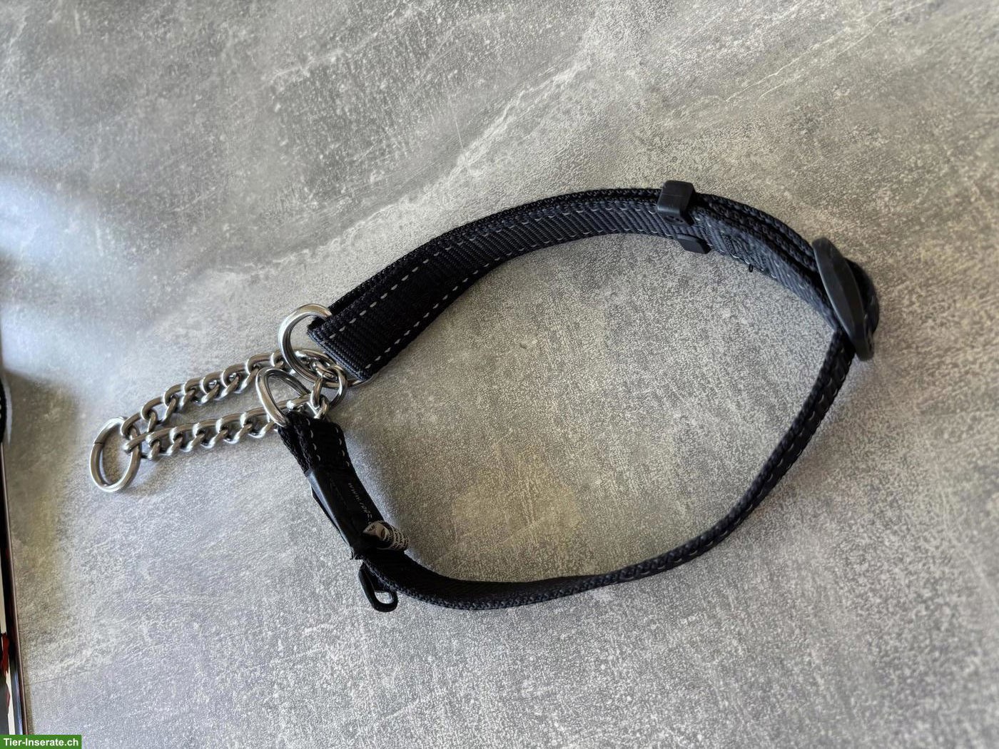 Bild 3: Hundehalsband mit Kette XL, schwarz