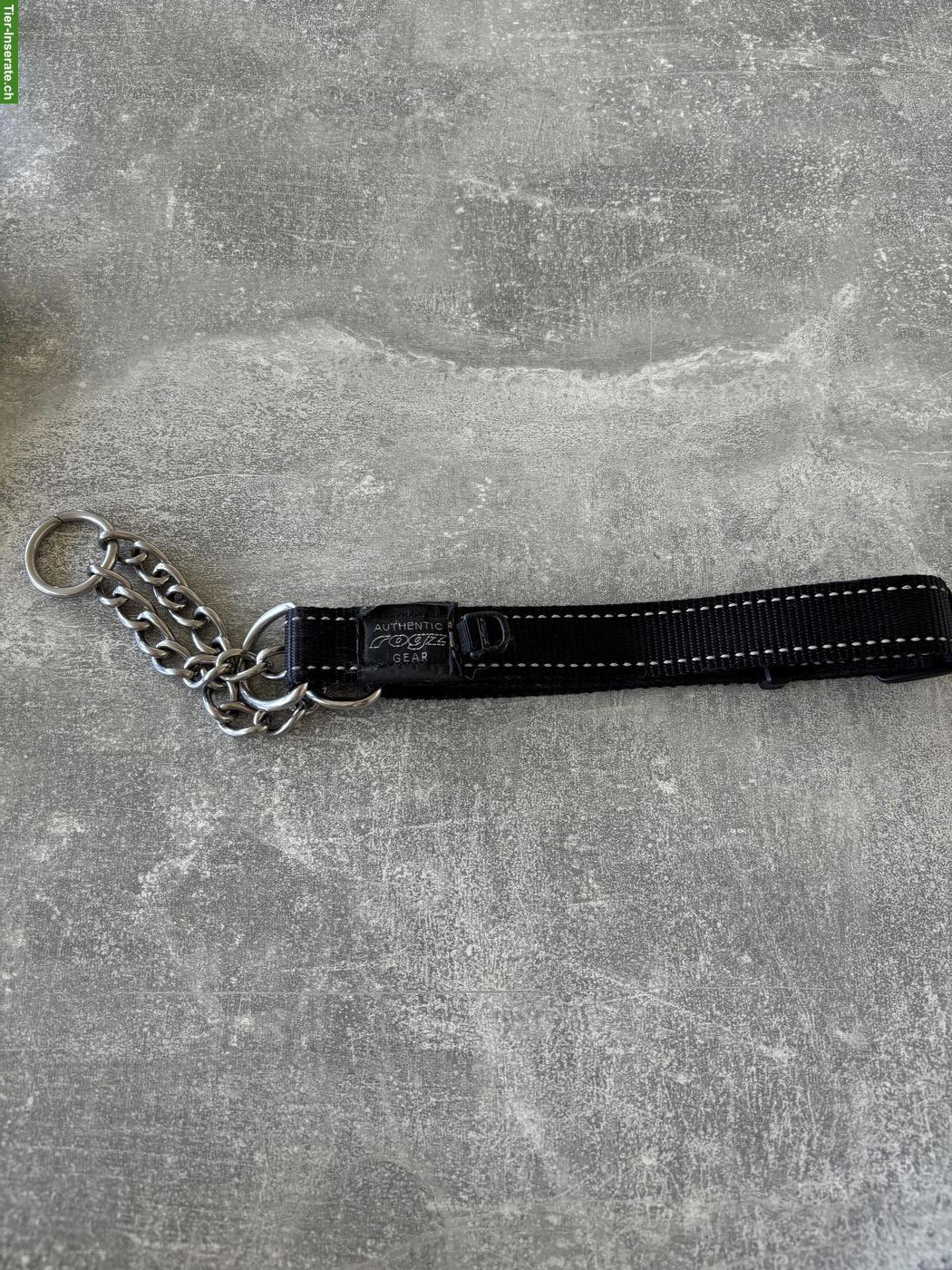 Bild 4: Hundehalsband mit Kette XL, schwarz