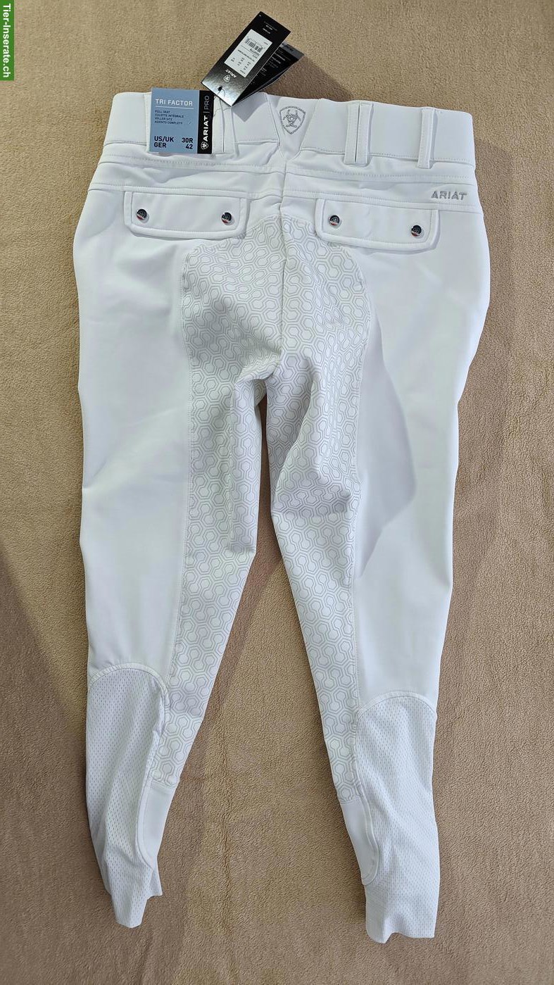 Bild 5: Reithosen Ariat Tri Factor Grip FS, Weiss, Grösse 30R, D42, Neu