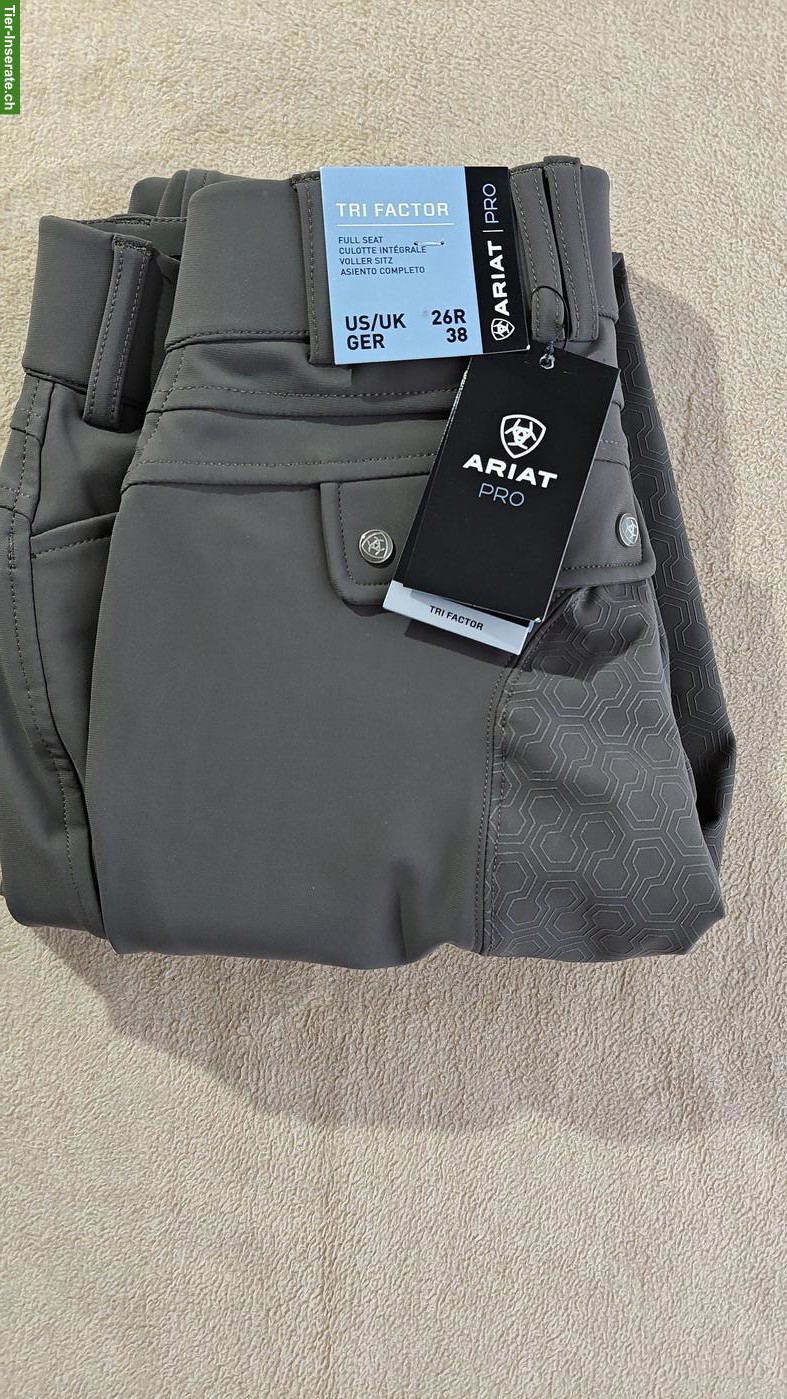 Neue Reithosen: Ariat Tri Factor Grip FS, Farbe Banyan, Gr. 26R - D38