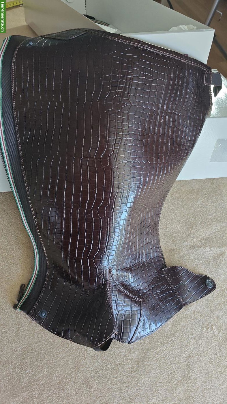 Bild 2: Neue Stiefelschäfte, Chaps Croco Brown, Länge 50 / Weite 40