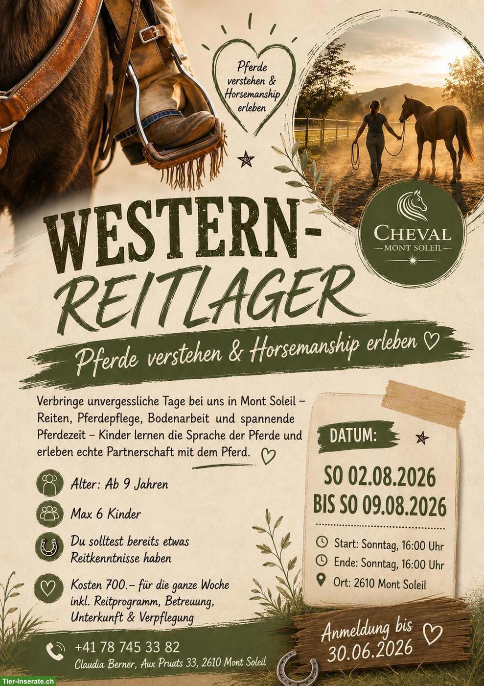 Bild 2: Reitcamp Westernreiten für Kinder im Jura