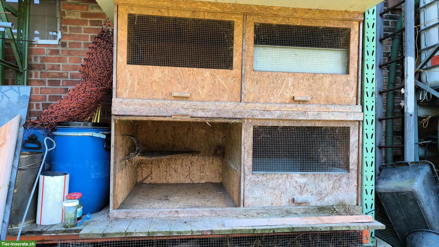 Kaninchenstall 2-teilig mit Kotwannen zu verkaufen
