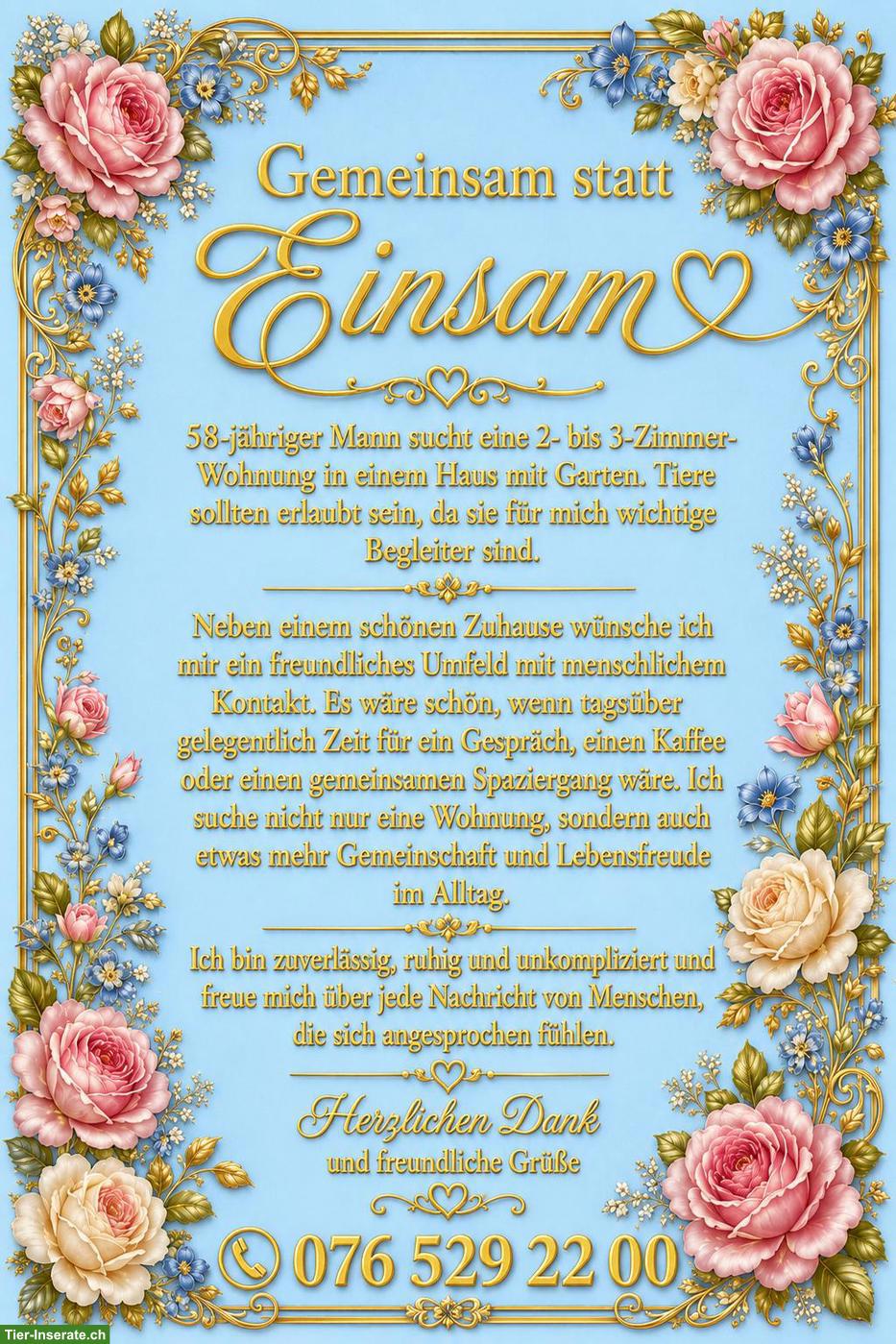 2-3 Zimmer Wohnung mit Garten gesucht