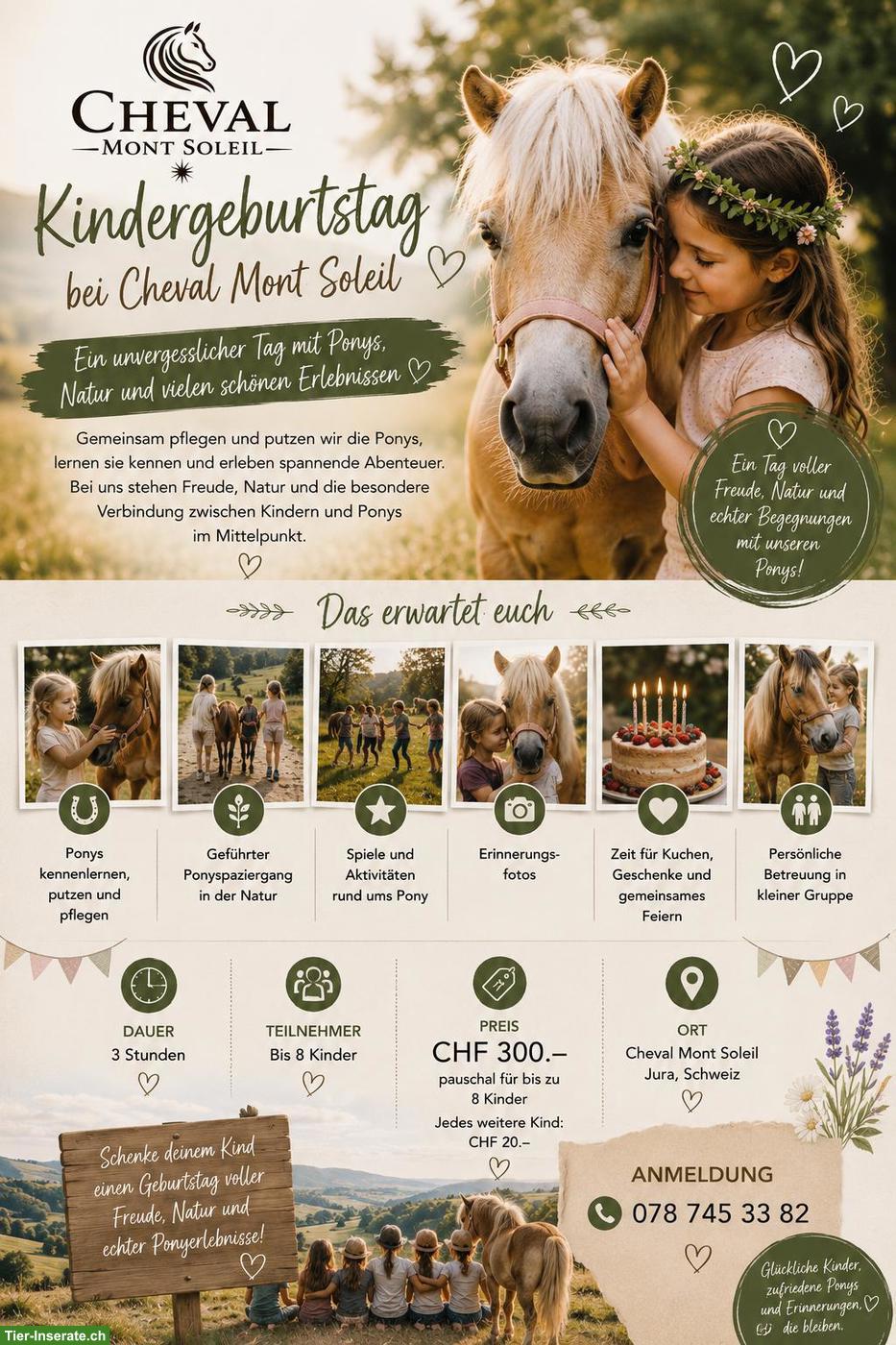 Kindergeburtstag auf dem Ponyhof im Berner Jura