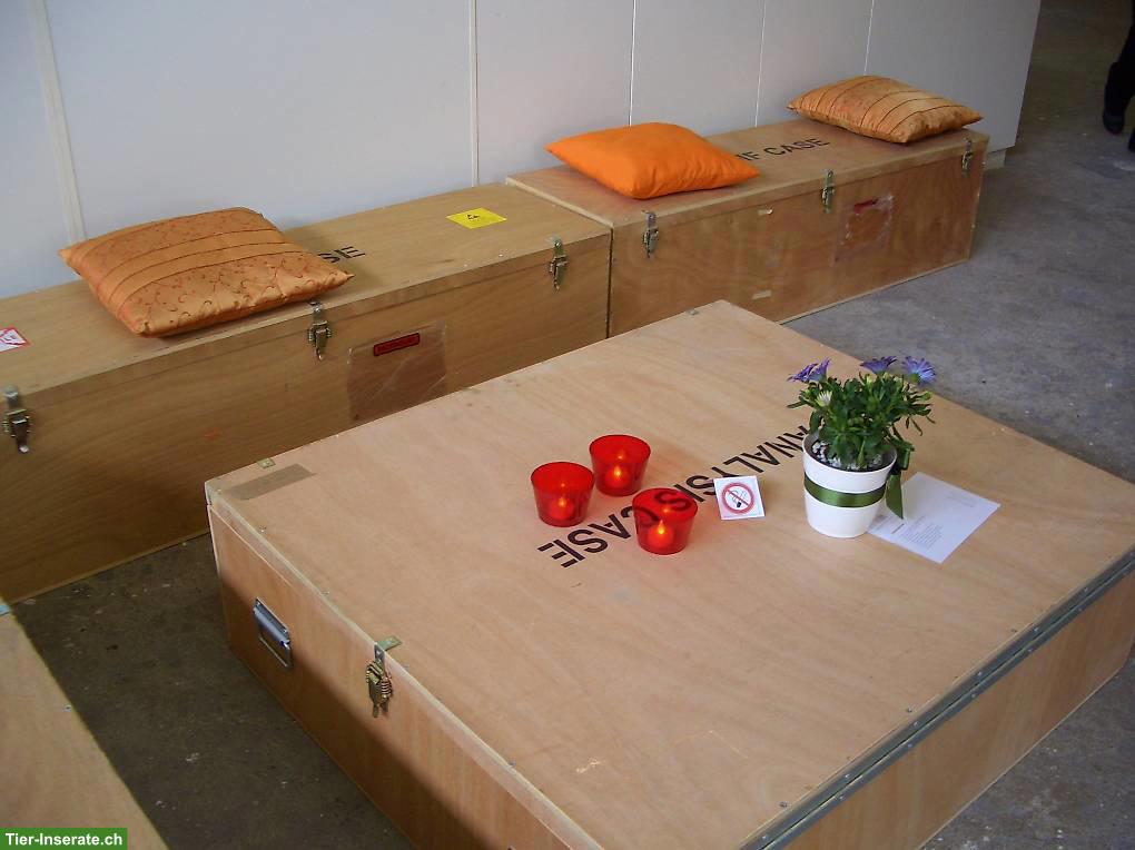 Bild 4: Aufbewahrungsboxen / Holzboxen als Sitzlounge