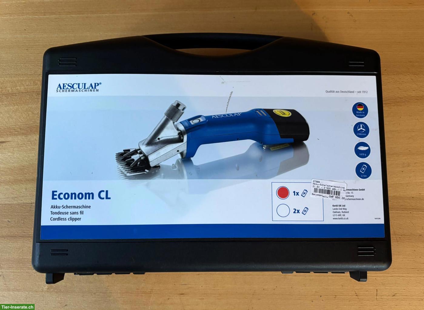 Akku Schafschermaschine Aesculap Econom CL