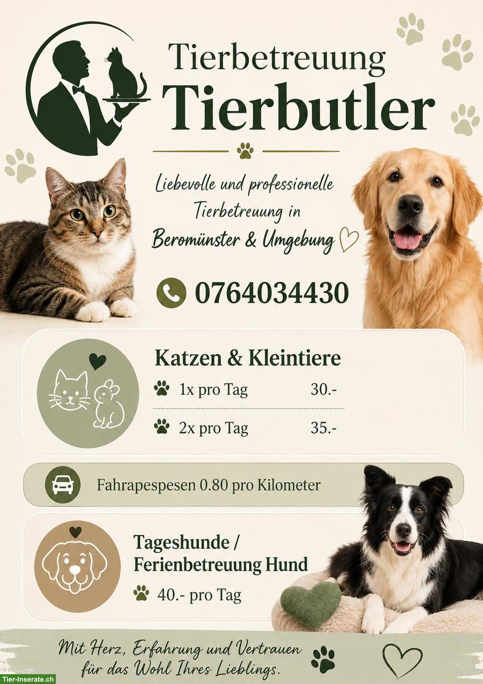 Tierbetreuung, liebevoll & professionell