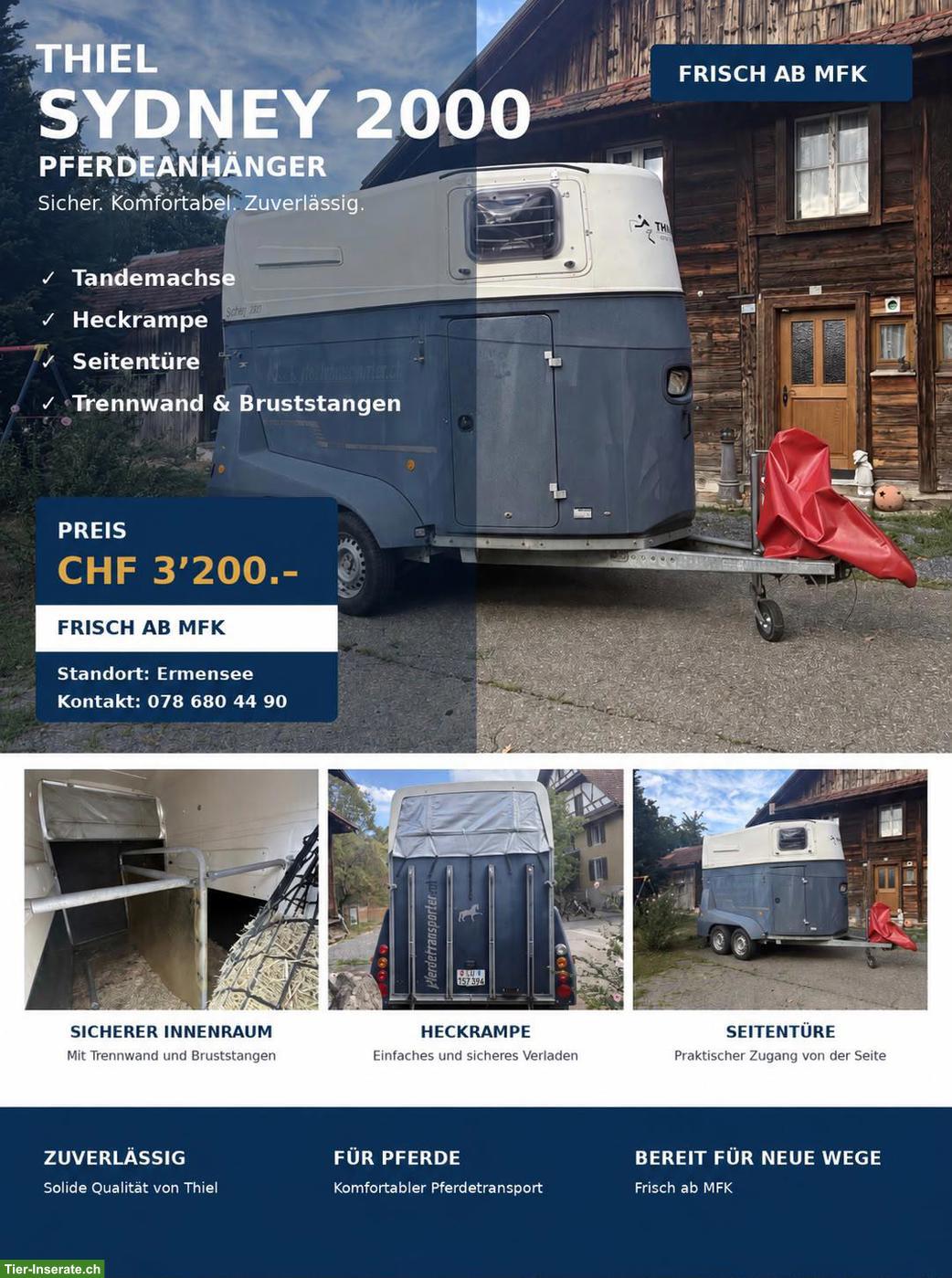 Thiel SYDNEY 2000 Pferdeanhänger frisch ab MFK