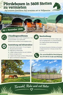 2 freie Pferdeboxen in Stetten Aargau