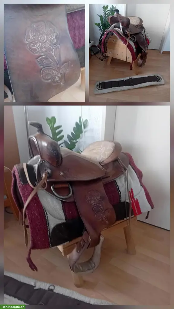 Westernsattel mit Bauchgurte & Steigbügel zu verkaufen