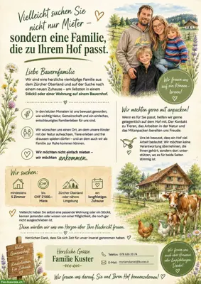 Junge Familie sucht Zuhause auf dem Land, Region ZH-Oberland