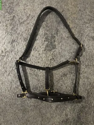 NEUE Lederhalfter mit Swarovskinieten, Grösse Cob