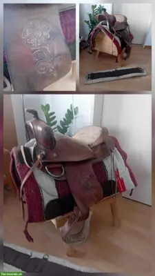 Westernsattel mit Bauchgurte & Steigbügel zu verkaufen