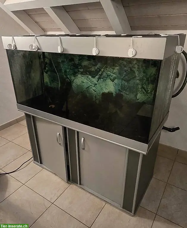 Aquarium 130x60x60cm mit Möbel und Abdeckung, sowie Licht