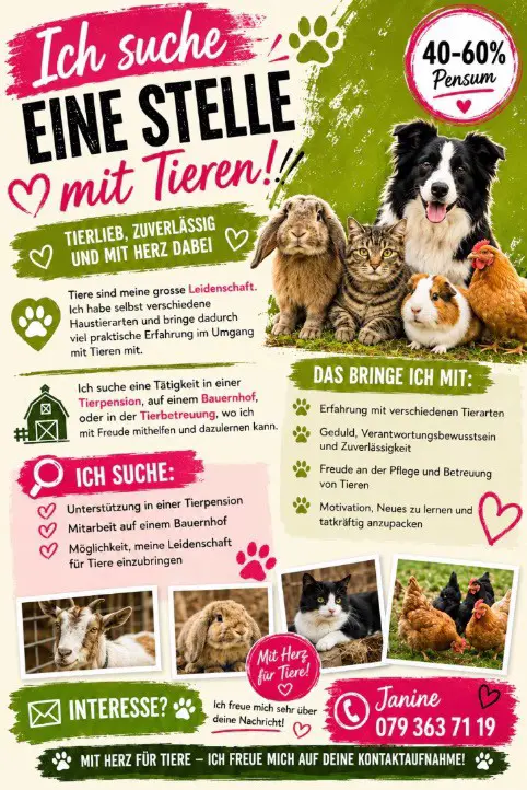 Suche Stelle mit Tieren