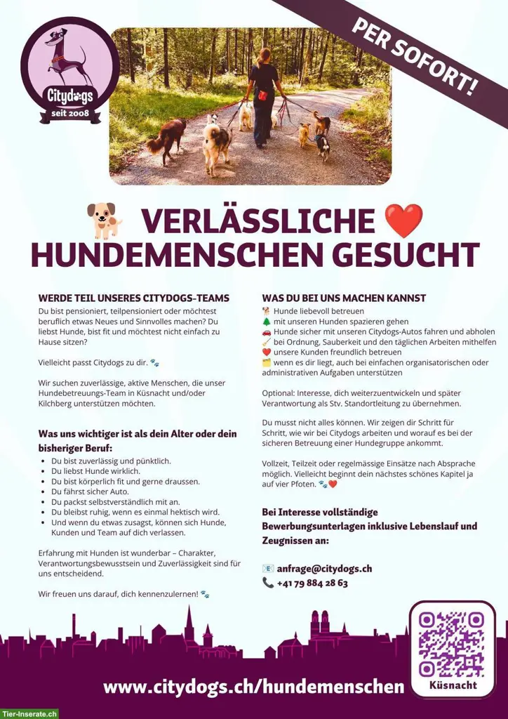 Verlässliche Hundemenschen, Hundesitter/in gesucht 🐕❤️