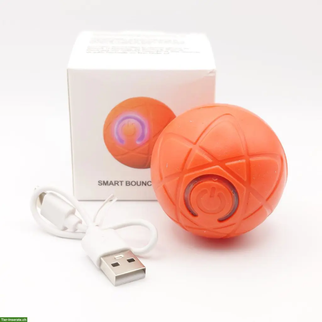 Smart Bouncing Ball, interaktiv für Hund & Katze, Orange & Blau, NEU